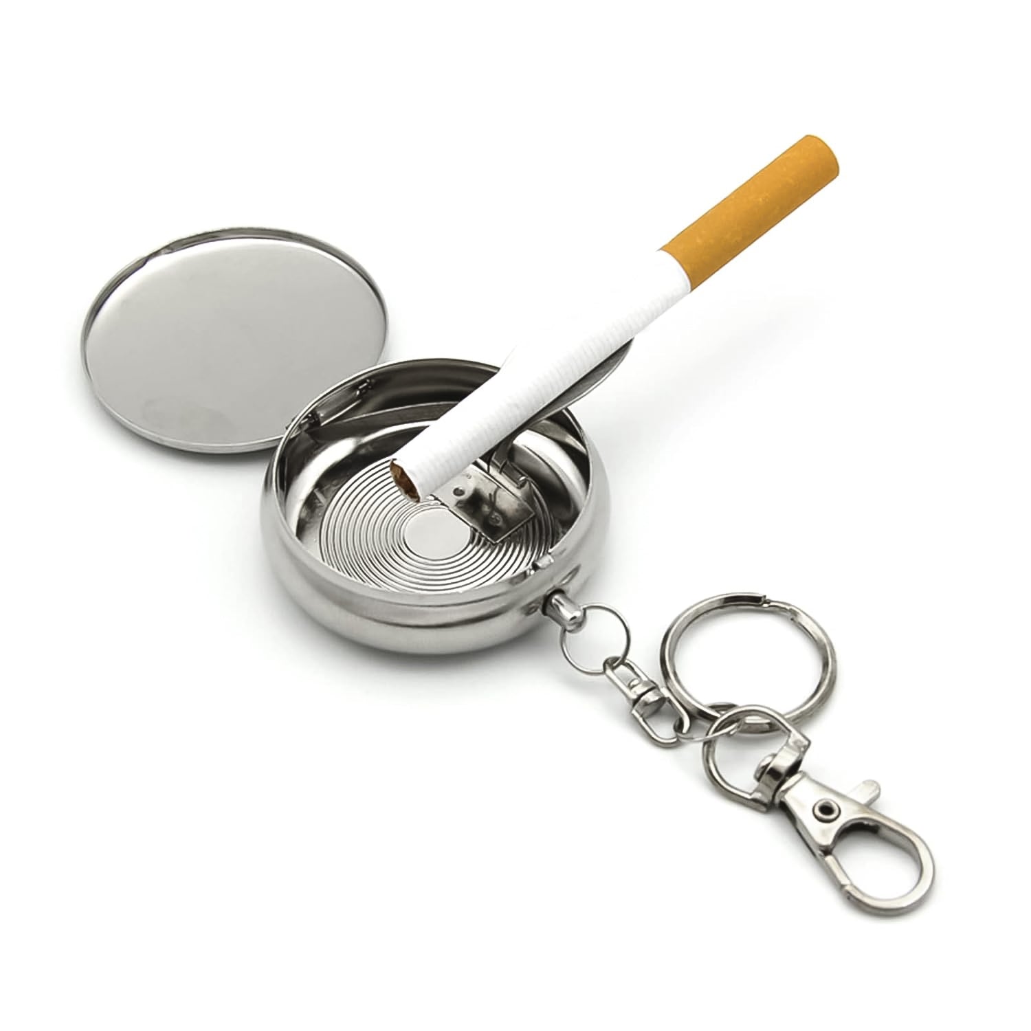 Mini Pocket SS Ashtray with keyring (1pc) Mini Pocket SS Ashtray with keyring (1pc)